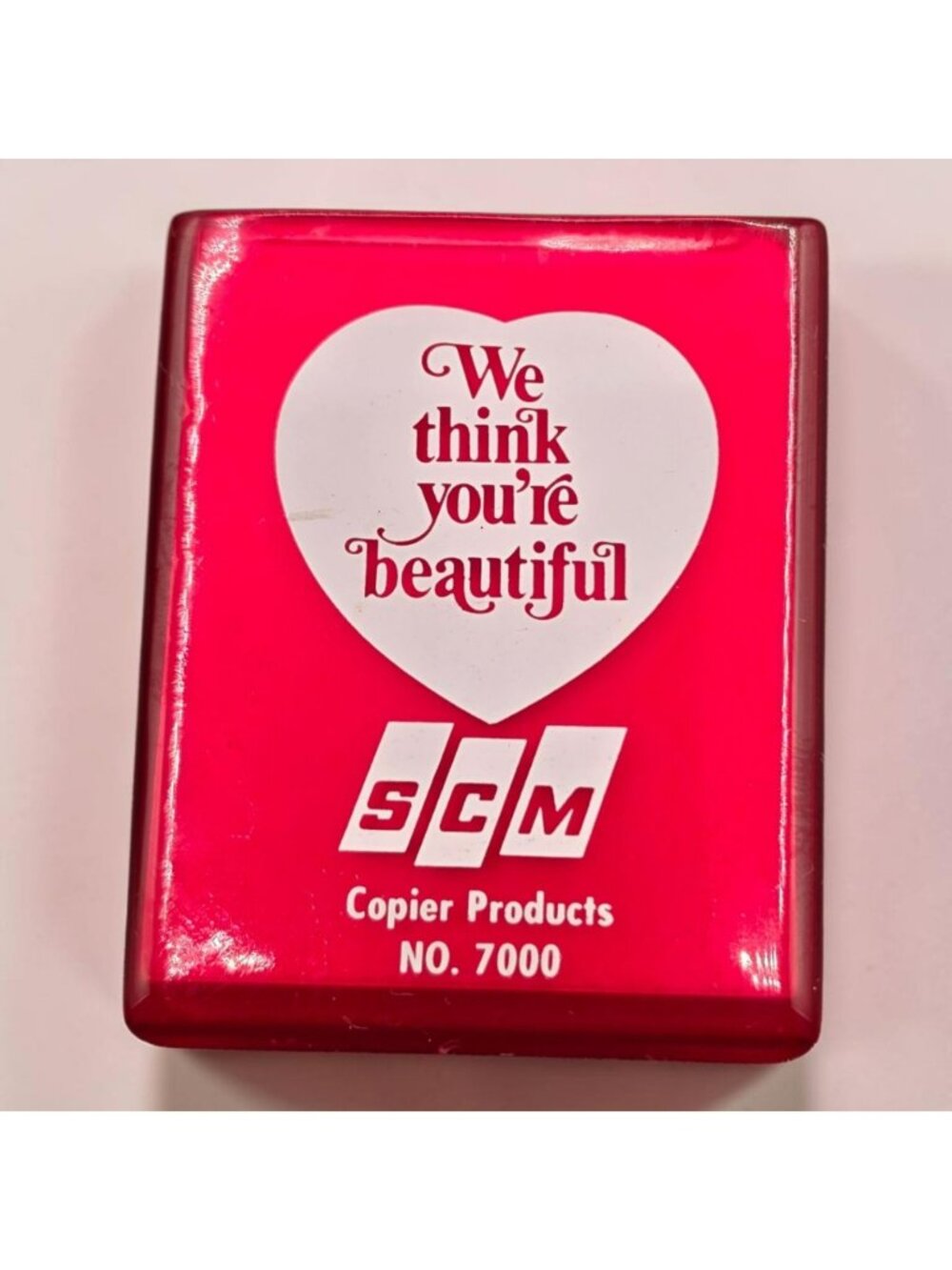 Vintage SCM Copier Products Advertising Pocket Mirror "We Think Youre Beautiful"